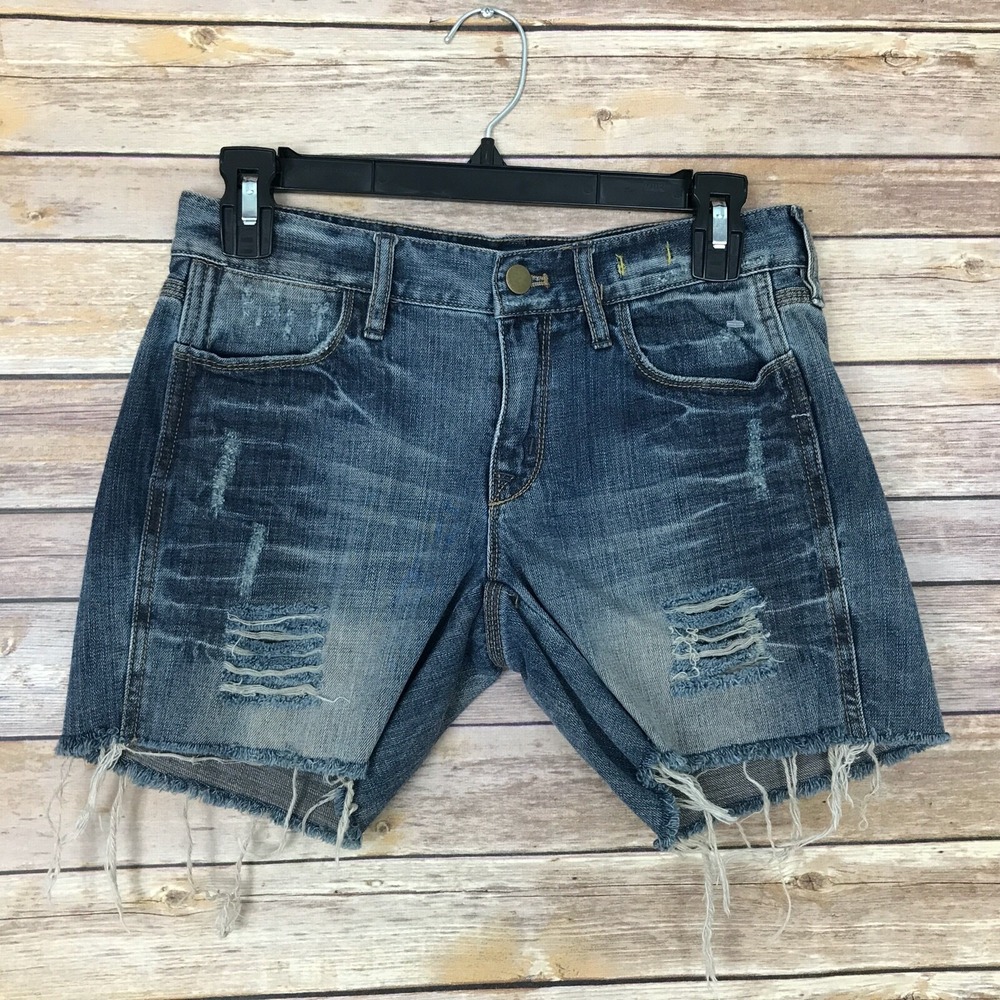 Madewell Shorts Womens 24 Distressed‎ Denim Cut Off Midi 100% Cotton 5 Pockets